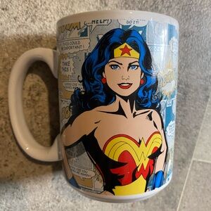Wonder Woman Comic Mug - Blue, Red, and Yellow